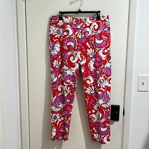 Trina Turk multi color pants. Zipper front. Worn once. Size 10